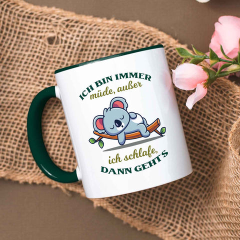 Bedruckte Tasse mit Spruch - Ich bin immer müde