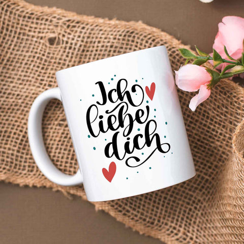 Bedruckte Tasse mit Spruch - Ich liebe dich V2