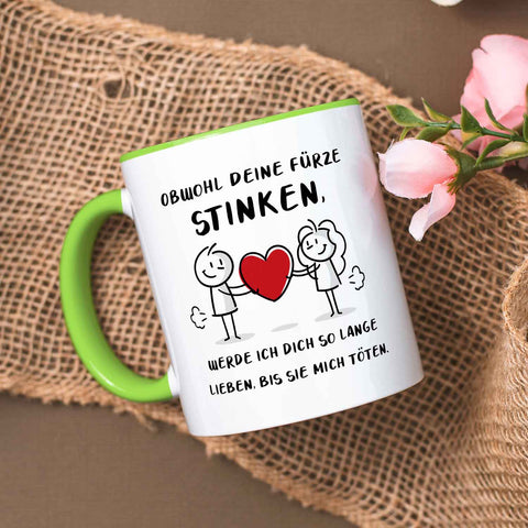 Bedruckte Tasse mit Spruch - Deine Fürze stinken