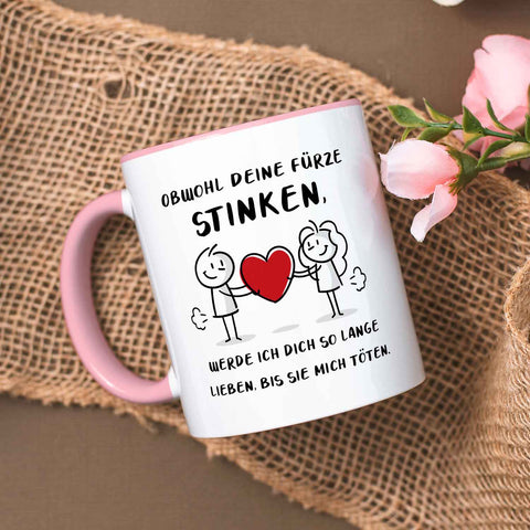 Bedruckte Tasse mit Spruch - Deine Fürze stinken