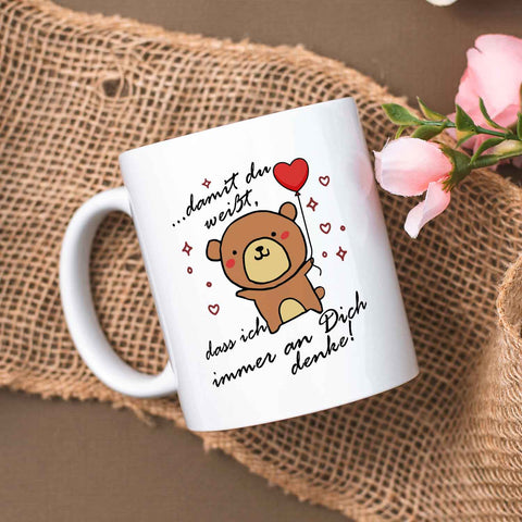 Bedruckte Tasse mit Spruch - Damit du weisst