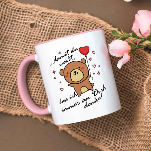Bedruckte Tasse mit Spruch - Damit du weisst