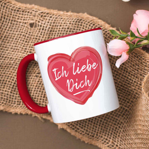 Bedruckte Tasse mit Spruch - Ich liebe dich