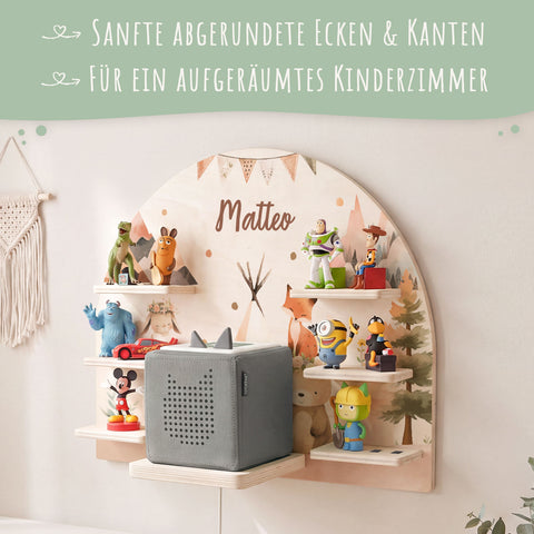 Toniebox Regal für Kinderzimmer - Camping - Personalisiert mit Namen
