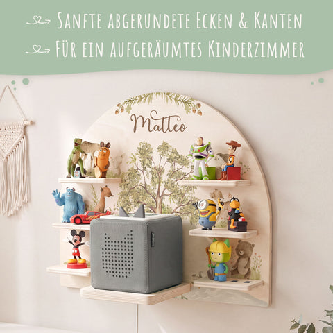 Toniebox Regal für Kinderzimmer - Waldtiere - Personalisiert mit Namen