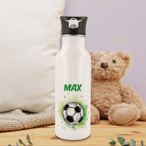 Bedruckte Trinkflasche aus Edelstahl - Fußball