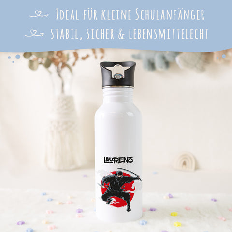 Bedruckte Trinkflasche aus Edelstahl - Ninja