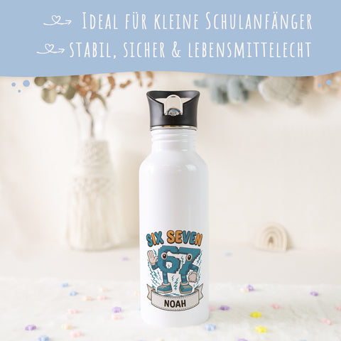 Bedruckte Trinkflasche aus Edelstahl - Six Seven