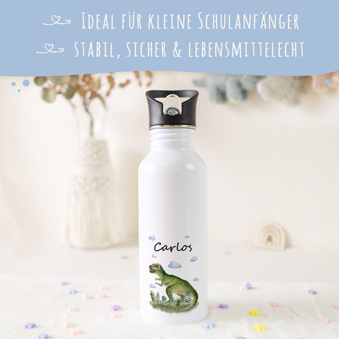 Bedruckte Trinkflasche aus Edelstahl - T-Rex V2
