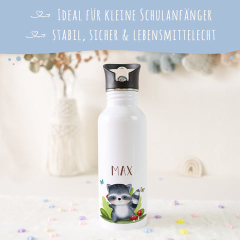 Bedruckte Trinkflasche aus Edelstahl - Tiergruppe