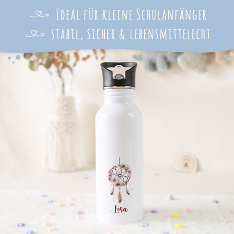 Bedruckte Trinkflasche aus Edelstahl - Traumfänger