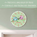 Wanduhr Kinder Eule mit Namen - mit UV Druck