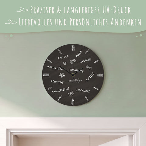Wanduhr aus Holz Pastalover - mit UV Druck
