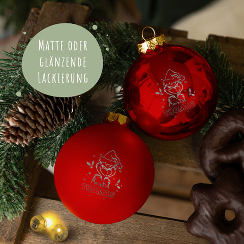 Gravierte Weihnachtskugel - Grinch