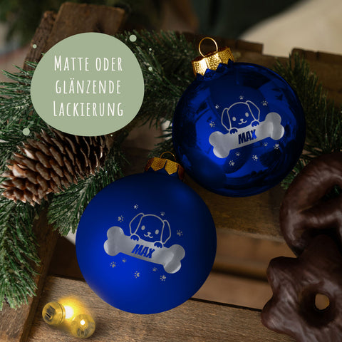 Gravierte Weihnachtskugel - Haustier - Hund & Katze