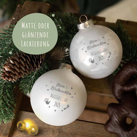 Gravierte Weihnachtskugel - Mein erstes Weihnachten