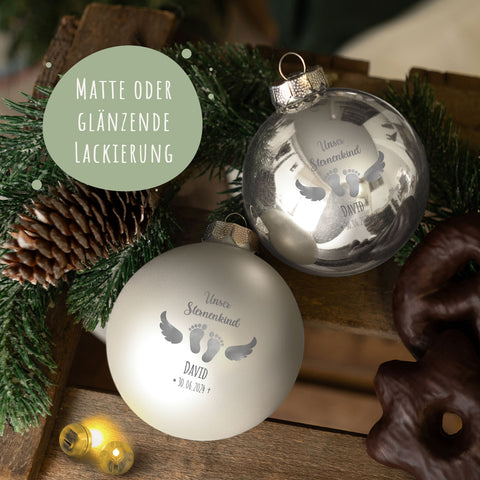 Gravierte Weihnachtskugel - Sternenkind