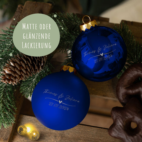 Gravierte Weihnachtskugel - Wedding Love