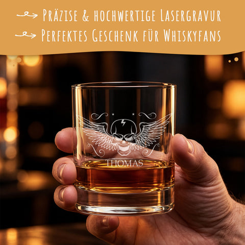 Leonardo Whiskyglas mit Gravur "Totenkopf"