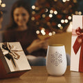 Deko Windlicht aus Glas mit Gravur - Schneeflocke - Weihnachtsdeko zum Verschenken