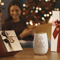 Deko Windlicht aus Glas mit Gravur - Frohe Weihnachten - Personalisiert mit Namen