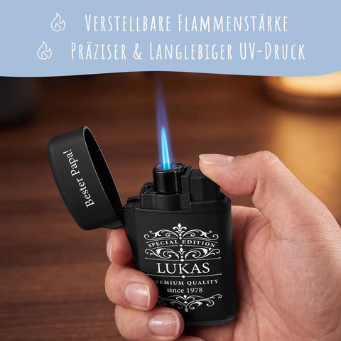 GRAVURZEILE Feuerzeug Premium Quality personalisiert mit Name