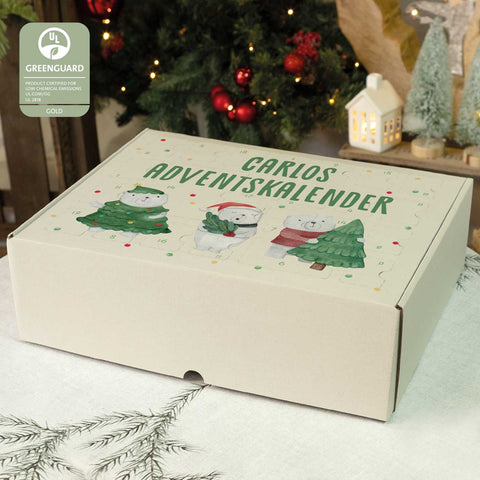 Personalisierter DIY Adventskalender mit Eisbären Design zum selbst Befüllen