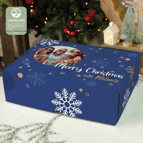 Personalisierter DIY Adventskalender Fotomotiv Kreis mit Foto & Namen zum selbst Befüllen