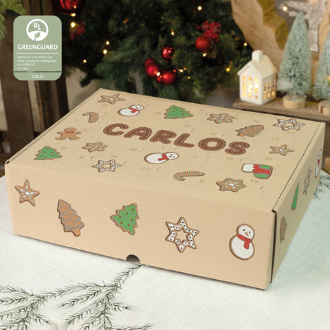 Personalisierter DIY Adventskalender mit Lebkuchen Design zum selbst Befüllen