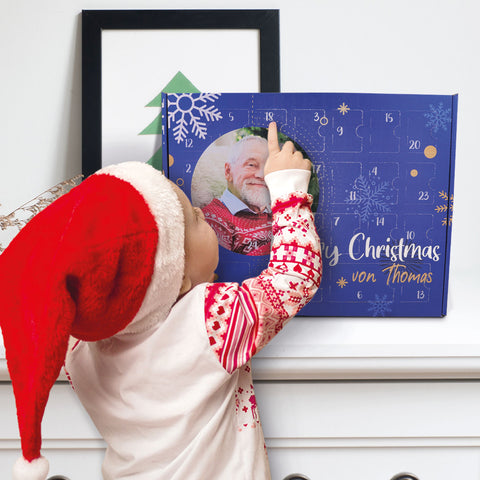 Personalisierter DIY Adventskalender Fotomotiv Kreis mit Foto & Namen zum selbst Befüllen