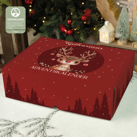 Personalisierter DIY Adventskalender mit Rentier Design zum selbst Befüllen