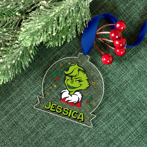 Christbaumschmuck aus Acryl - Grinch - Weihnachtsanhänger