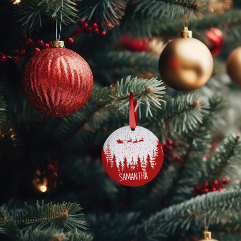 Christbaumschmuck aus Holz - Weihnachtswald - Weihnachtsanhänger mit Namen