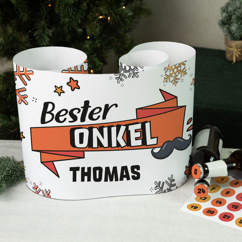 DIY Bierkasten Banderole mit 24 Deckelaufklebern - Bester Onkel