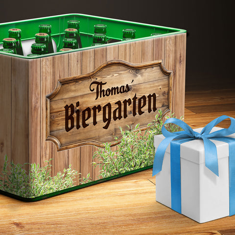 DIY Bierkasten Banderole mit 24 Deckelaufklebern - Biergarten Motiv