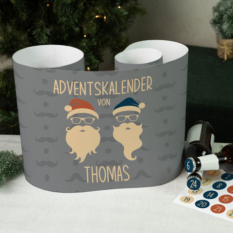 DIY Bierkasten Banderole mit 24 Deckelaufklebern - Cool Santa