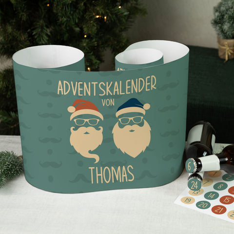 DIY Bierkasten Banderole mit 24 Deckelaufklebern - Cool Santa