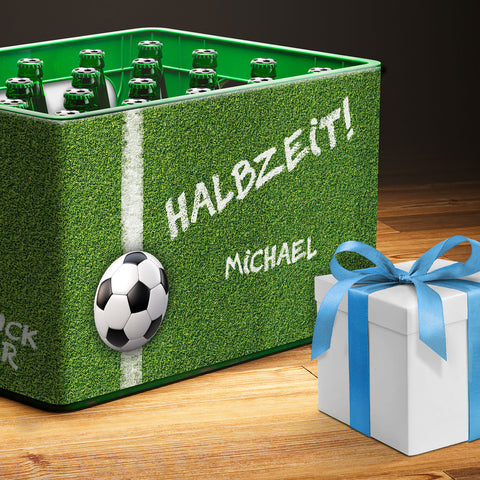 DIY Bierkasten Banderole mit 24 Deckelaufklebern - Fussball Motiv