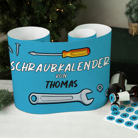 DIY Bierkasten Banderole mit 24 Deckelaufklebern - Schraubkalender