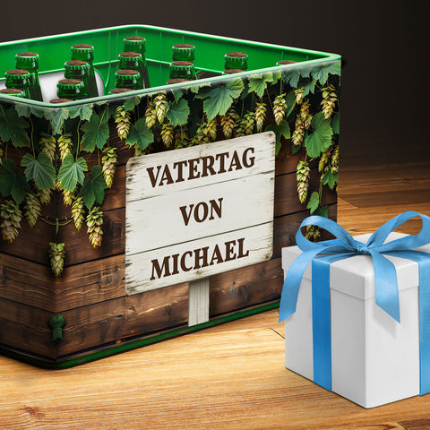 DIY Bierkasten Banderole mit 24 Deckelaufklebern - Vatertag
