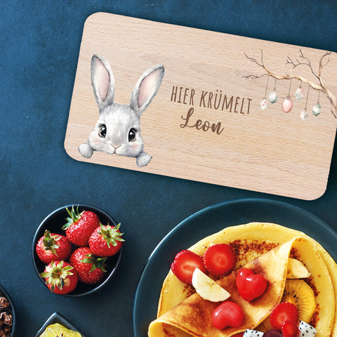 Frühstücksbrettchen mit Druck & Name zu Ostern