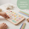 Frühstücksbrettchen mit Druckmotiv & Name - ABC Tiere