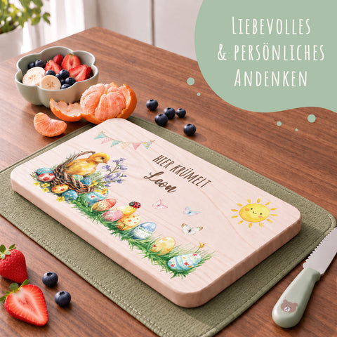 Frühstücksbrettchen mit Druck & Name zu Ostern