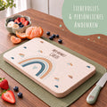 Frühstücksbrettchen mit Druckmotiv & Name - Regenbogen