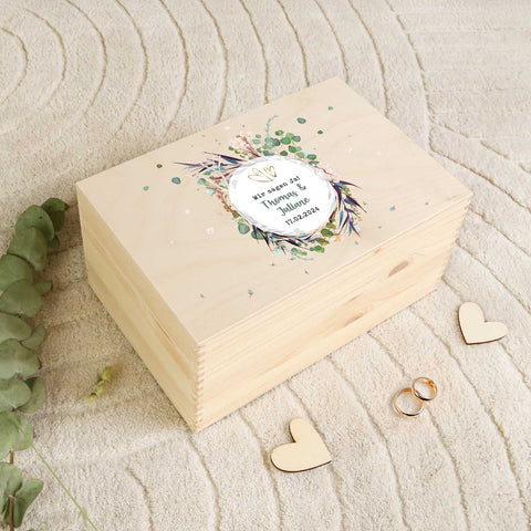 Erinnerungskiste mit UV-Druck im Flower Wedding Design