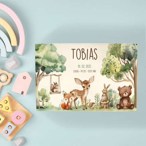 Erinnerungskiste für Kinder mit UV-Druck - Wald