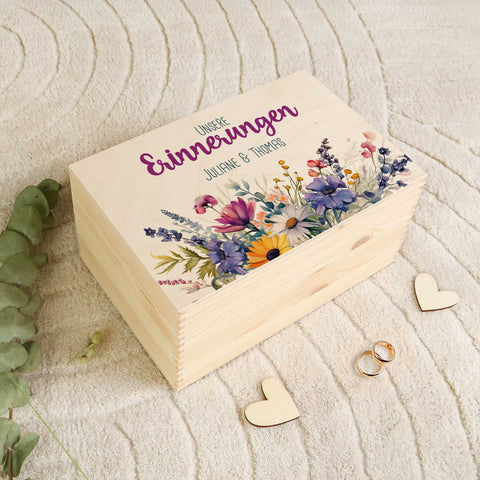 Erinnerungskiste mit UV-Druck im Unsere Erinnerungen Design