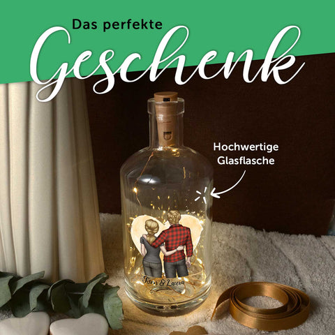 Flaschenlicht mit LED-Lichterkette im Pärchen Konfiguration Design