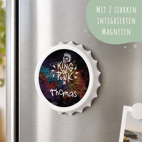 Flaschenöffner mit UV Druck - Punk Design - Personalisiert mit Namen