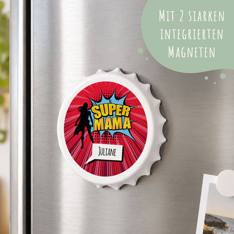 Flaschenöffner mit UV Druck - Superhelden Design - Personalisiert mit Namen